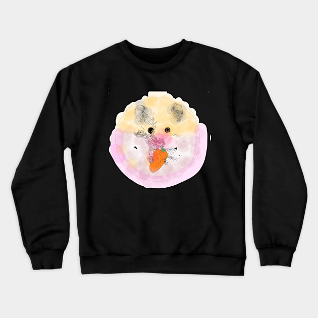 Cheeky Cheeks: A Cute Hamster Munching Carrot Crewneck Sweatshirt by DigitaFix